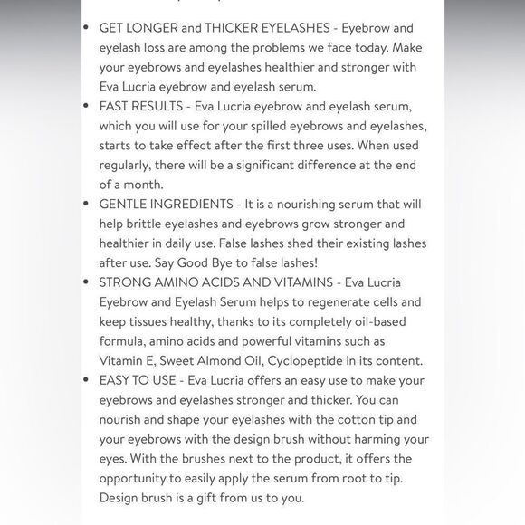 EVA LUCRIA Eyelash Growth Serum and Eyebrow Enhancer | 10ml | NWT - Picture 6 of 8